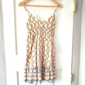 Quicksilver Vintage Y2K Multicolor Sleeveless Babydoll Dress Sz Xs